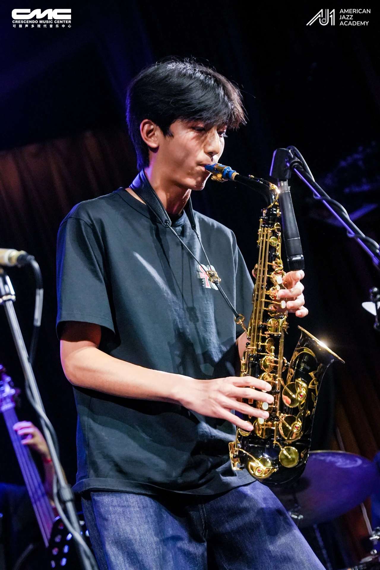 Wilson playing the saxophone